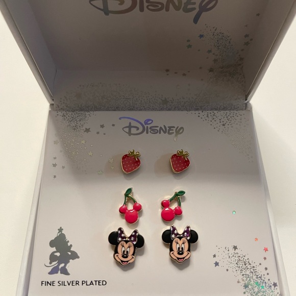 Disney Other - Disney Pink and Red Jewelry Set Minnie Mouse Earrings